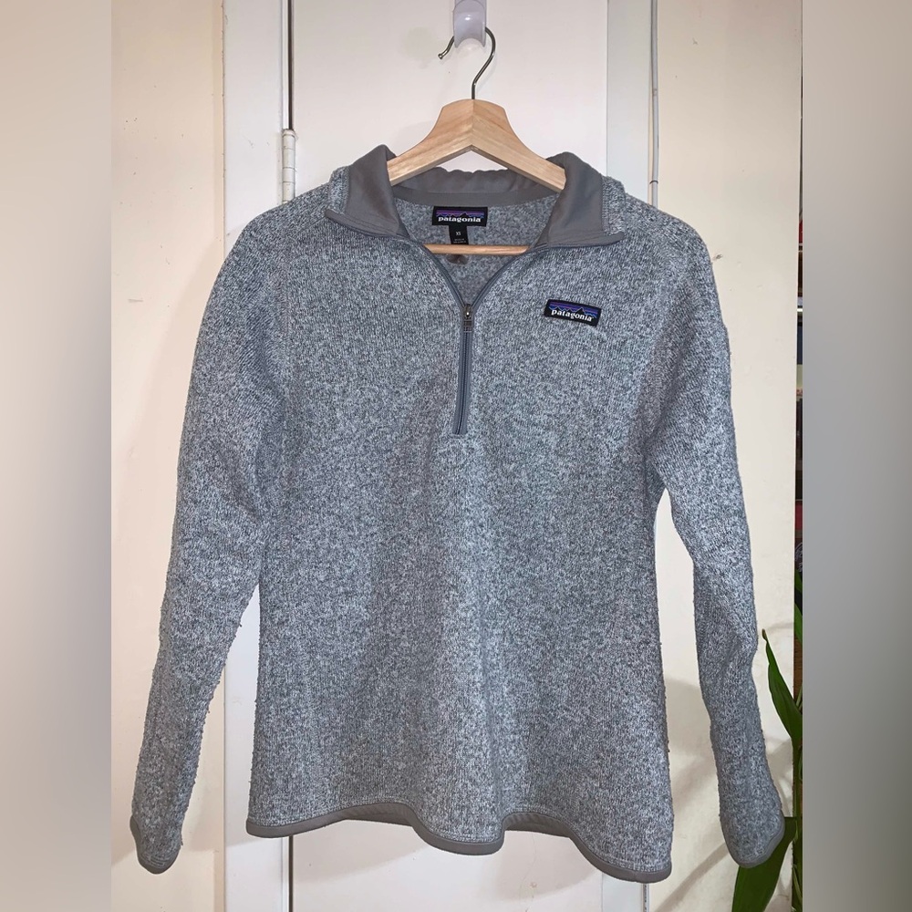 Women’s Patagonia Birch White/Grey Better Sweater 1/4 Zip Fleece - Size XS